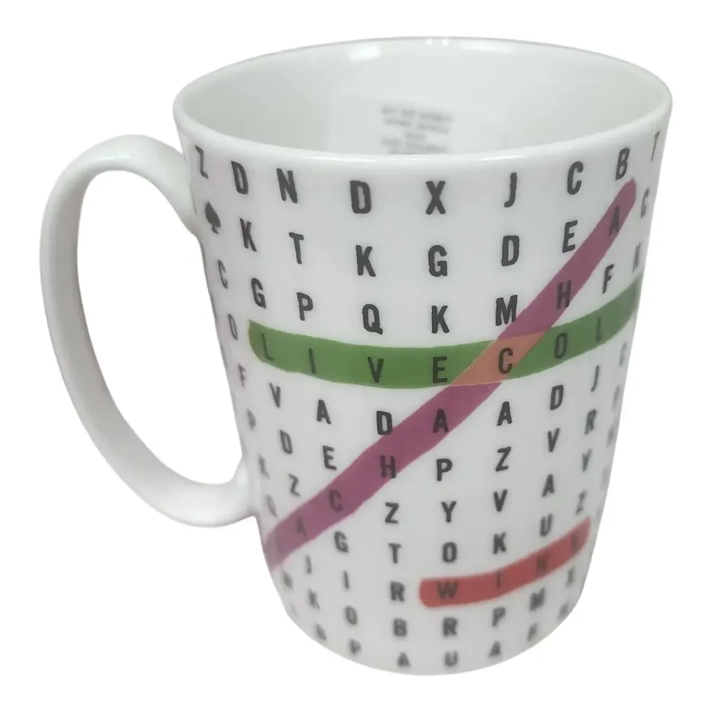 Kate Spade for Lenox SAY THE WORD Mug Word Search Pattern 12 oz New In Box